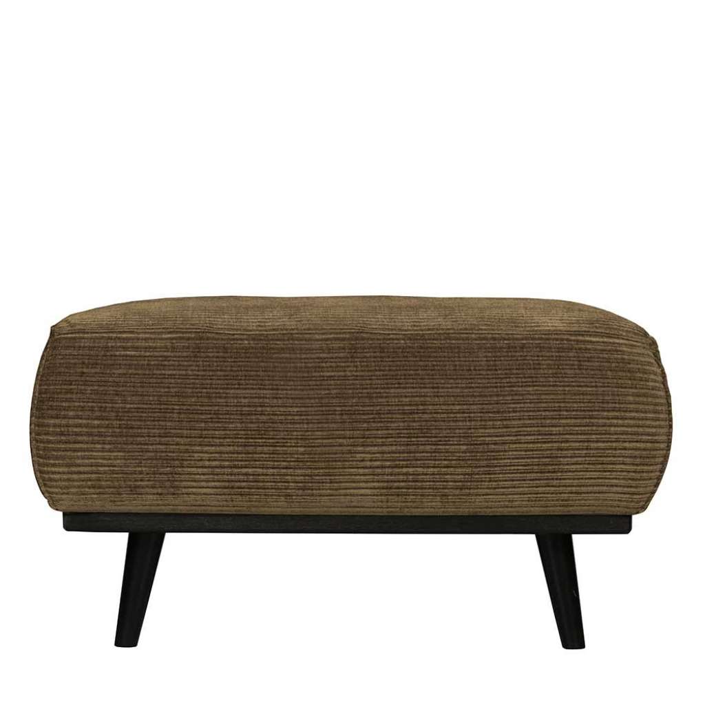 Couchhocker in Khaki und Schwarz Rippenstruktur Bezug