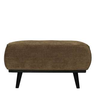Couchhocker in Khaki und Schwarz Rippenstruktur Bezug