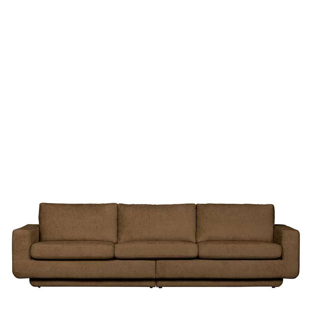Retrostil Sofa in Braun Grau Bezug aus Struktursamt