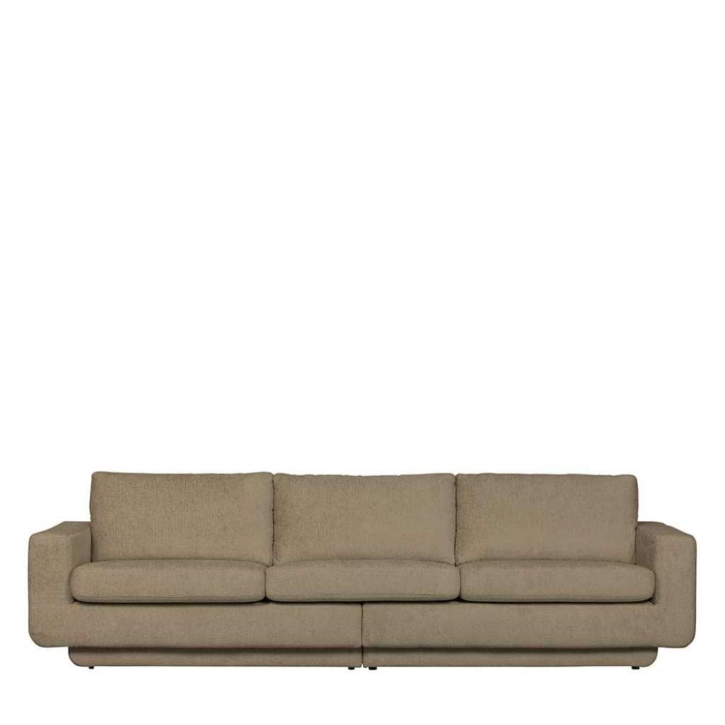 70er Jahre Stil Sofa in Beigegrau Struktursamt Bezug