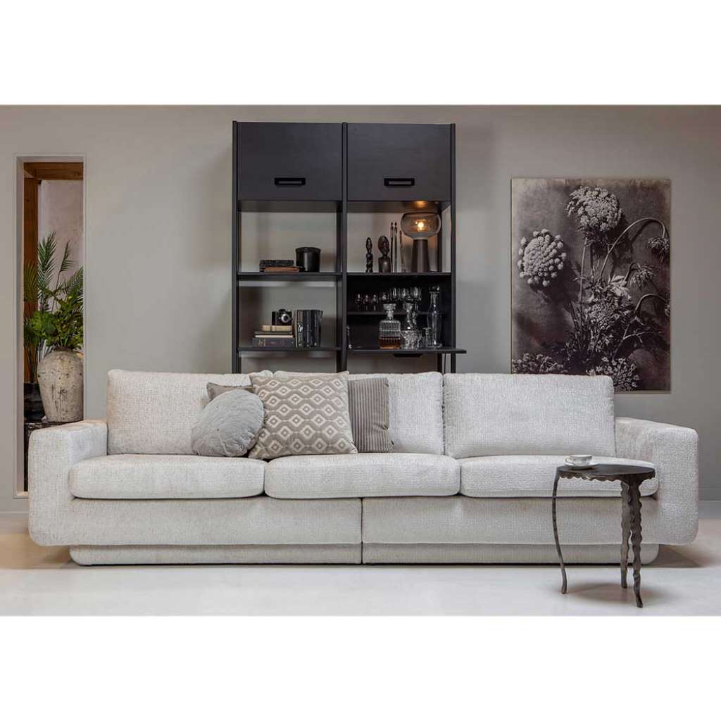 Wohnzimmer Couch in Hellgrau Struktursamt 70er Jahre Look