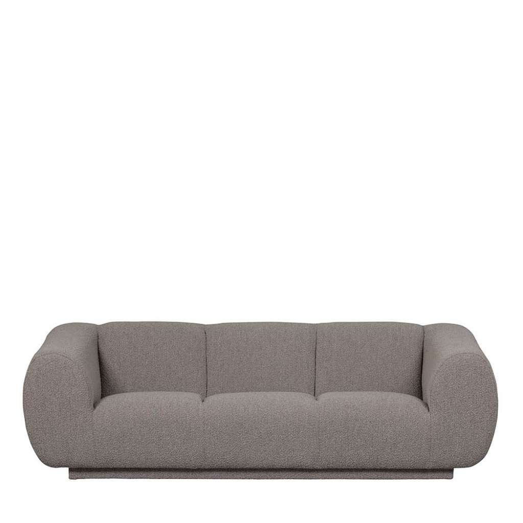 Designsofa in Beigegrau Boucle Stoff Bezug