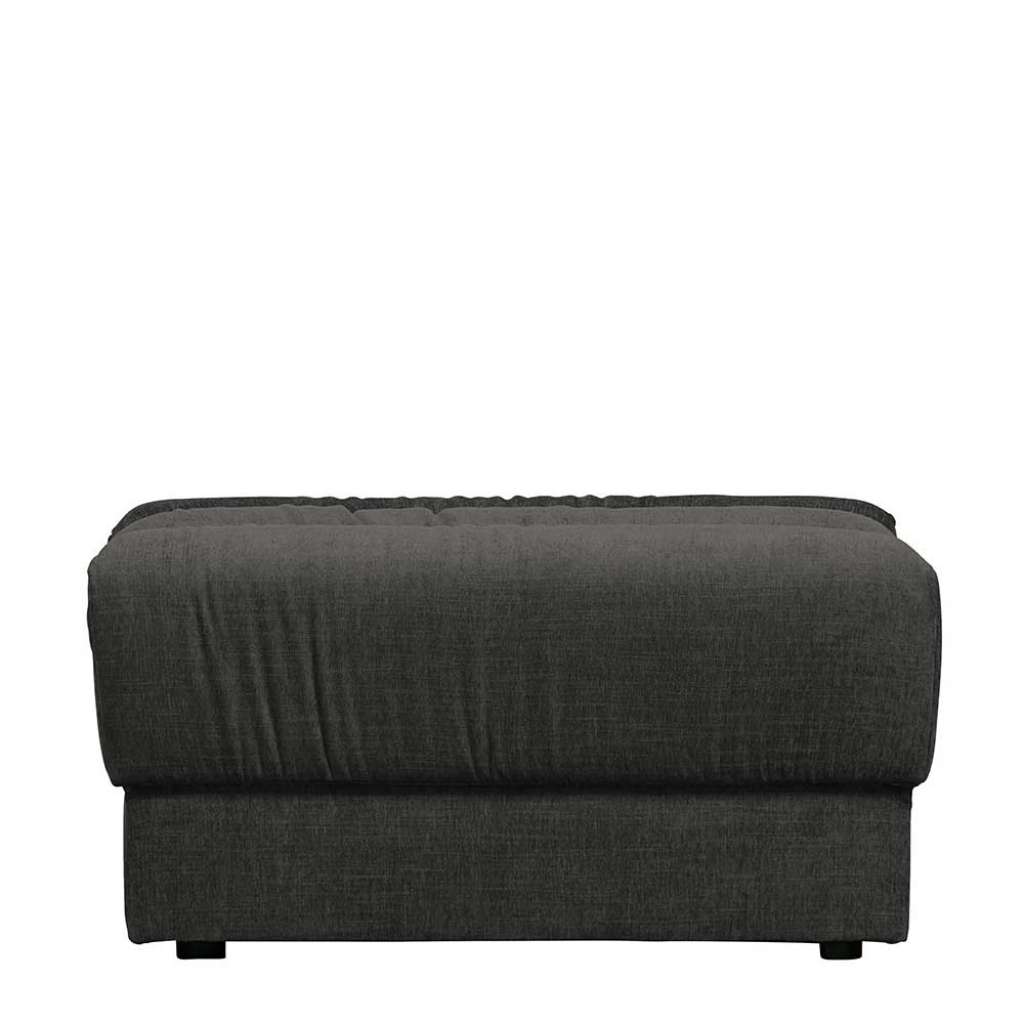 Couchhocker mit Strukturstoff Bezug Anthrazit Vintage
