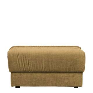 Polsterhocker in Goldfarben Vintage Strukturstoff