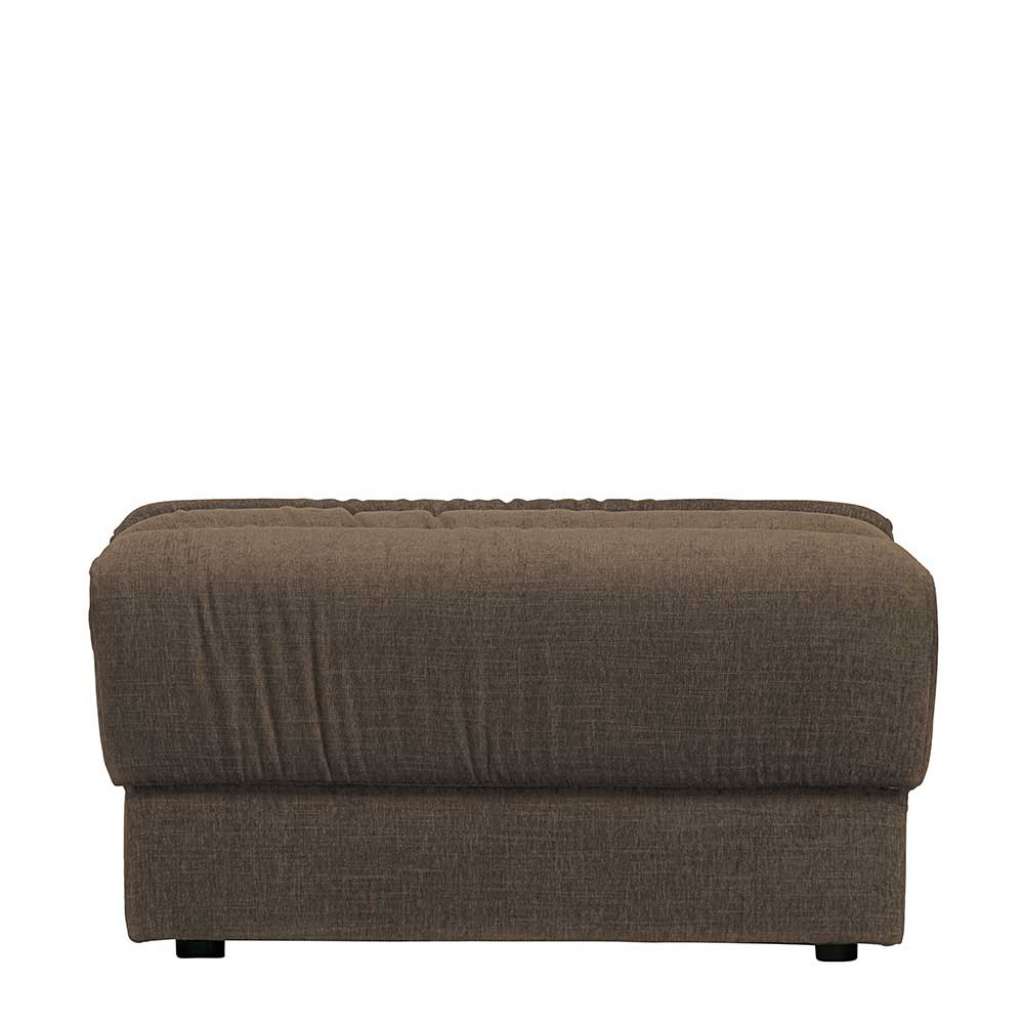 Polsterhocker in Graubraun Vintage Struktursamt Bezug