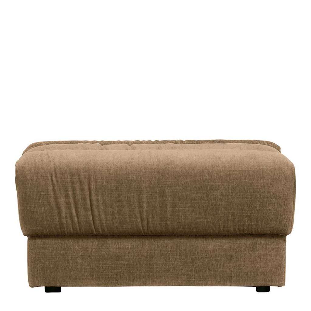 Fusshocker in Hellbraun Vintage Struktursamt Bezug
