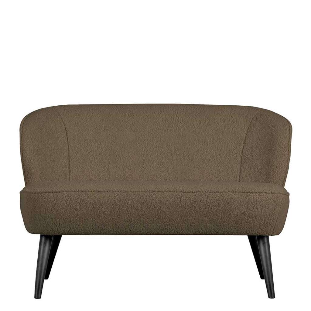 Plüsch Sofa in Graubraun Retrostil
