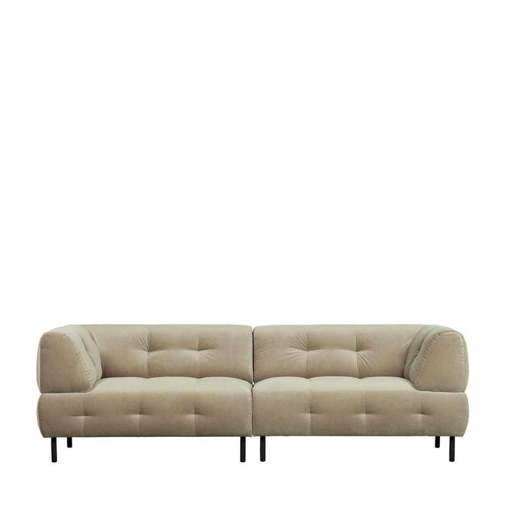 Loft Sofa in Cremefarben Vierfußgestell aus Metall
