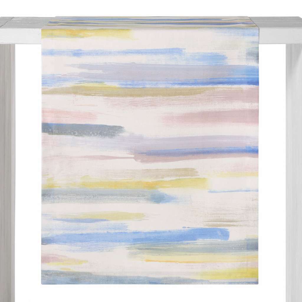 home24 Proflax Tischläufer Alberto Weiß/Pastell Baumwollstoff 50x140 cm (BxT)