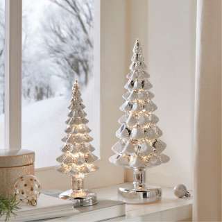 home24 LED-Deko-Tannenbaum Snow (2-teilig)