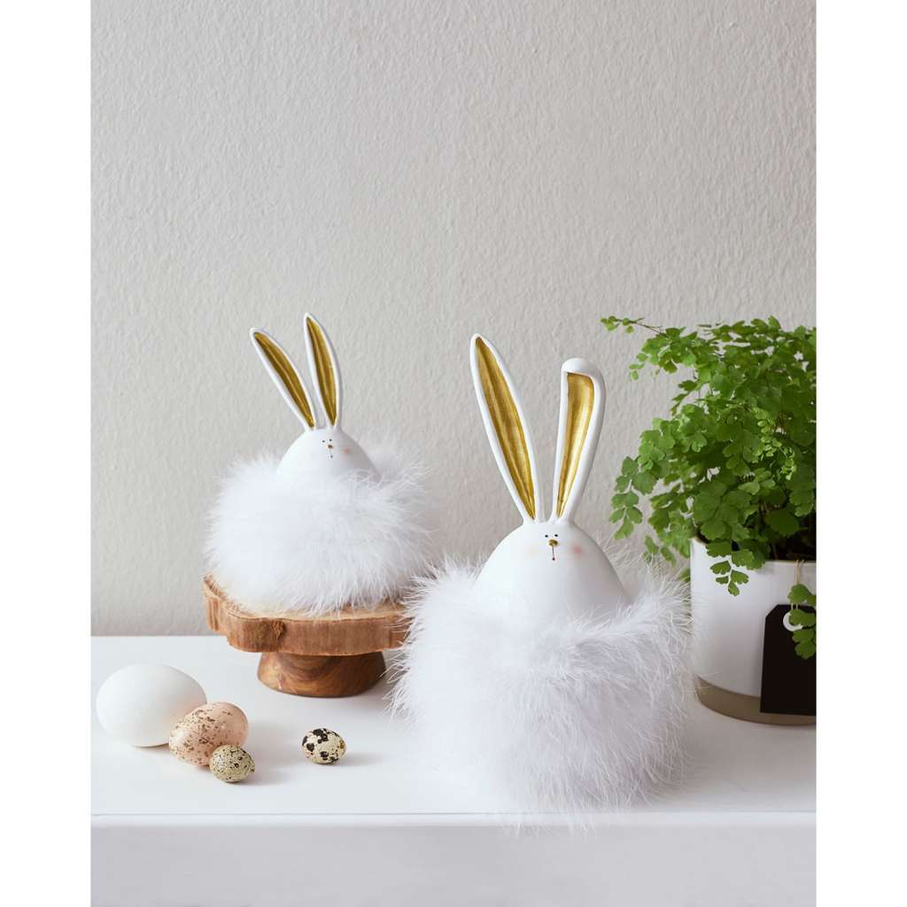 home24 Dekofigur Goldohr-Hasen (2-teilig)