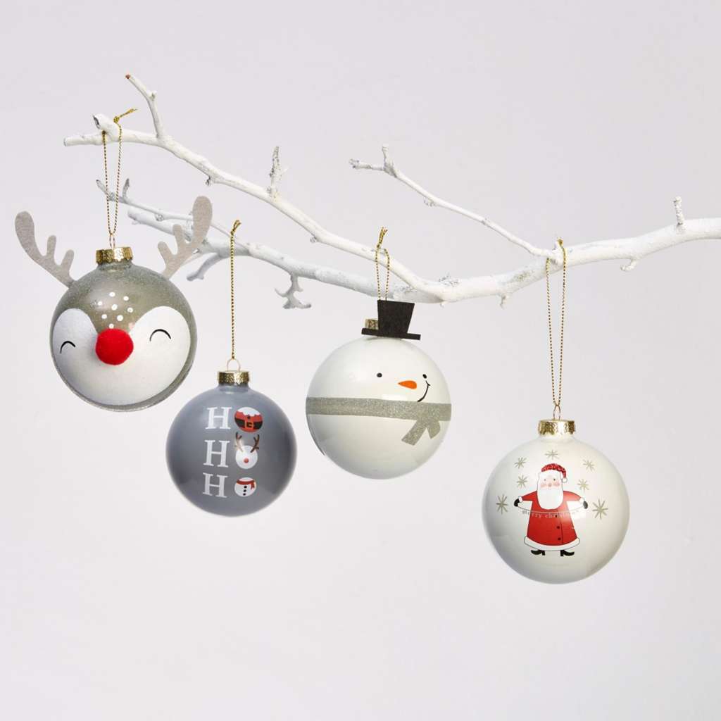 home24 Deko-Kugel X-mas (4er-Set)