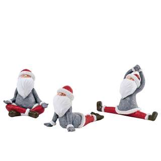 home24 Dekofigur Yoga-Santa (3-teilig)