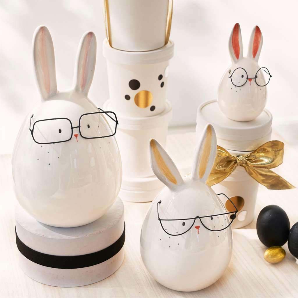 home24 Dekofigur Hasen mit Brille