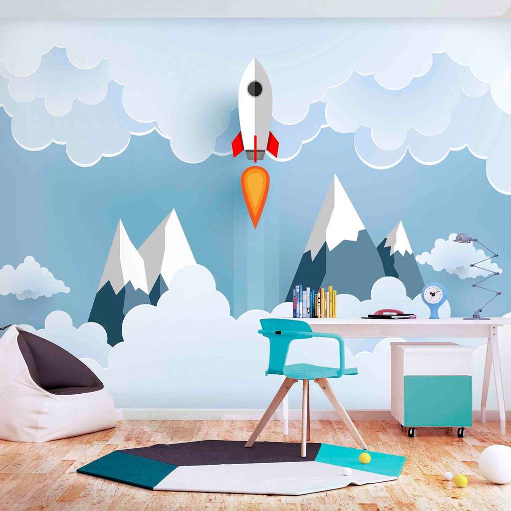 home24 Vlies Fototapete Rocket in the Clouds