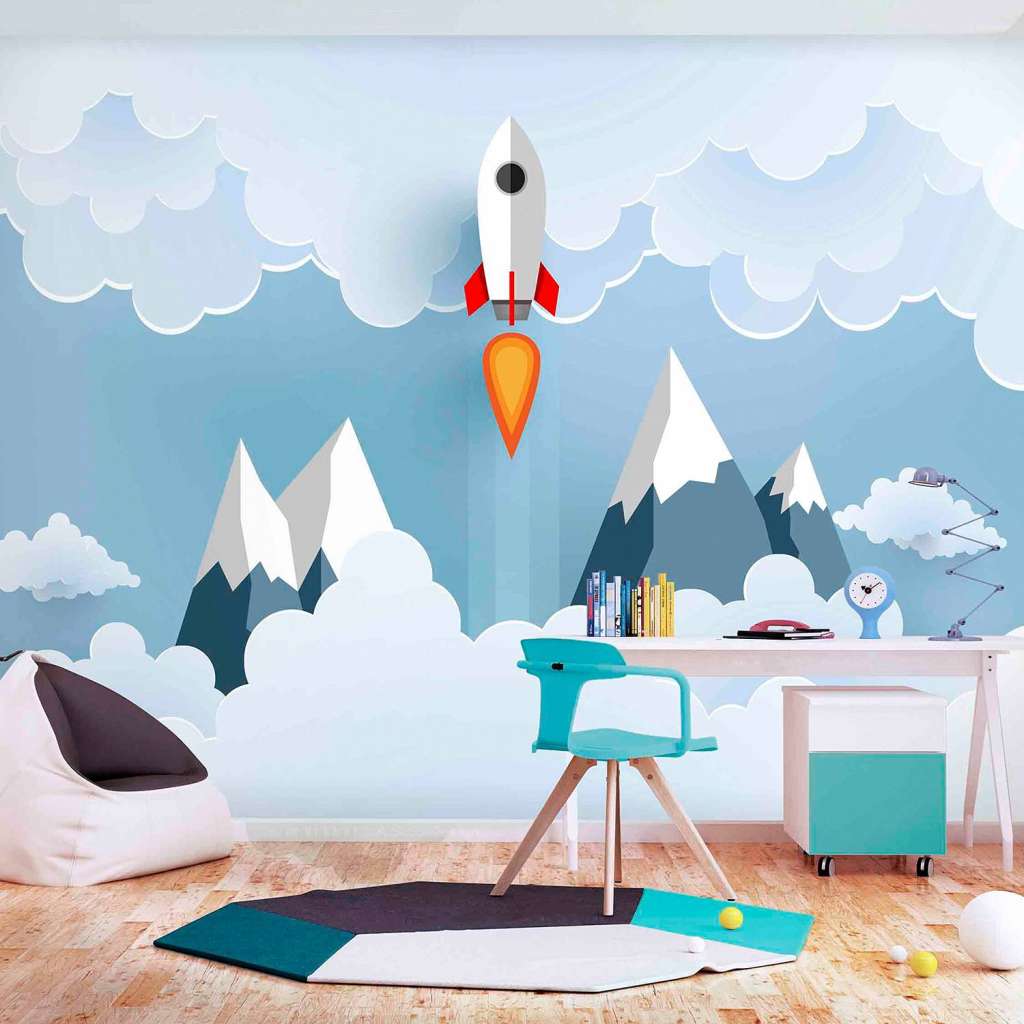home24 Vlies Fototapete Rocket in the Clouds