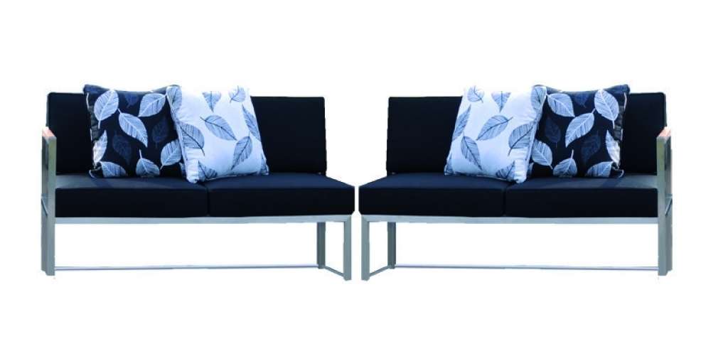 Jan Kurtz - Lux Lounge Sitzkombi - Variante 4 - grau-weiß - Gestell weiß - outdoor