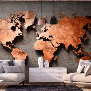 home24 Vlies Fototapete Copper Map