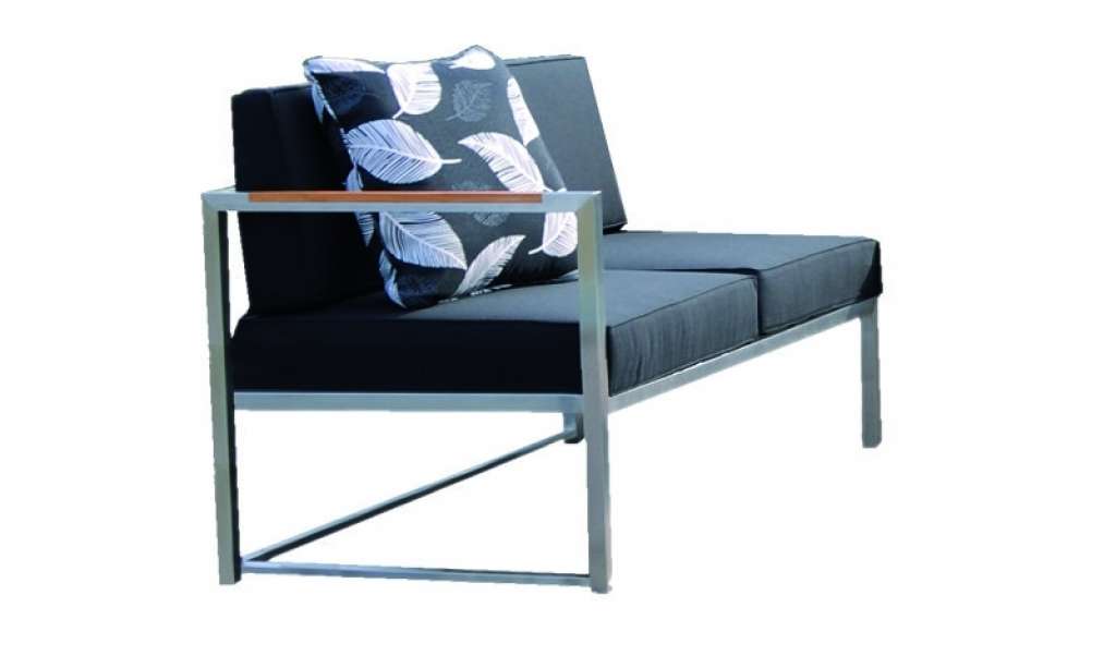 Jan Kurtz - Lux Lounge 2 Sitzer - links - taupe - Gestell weiß - outdoor