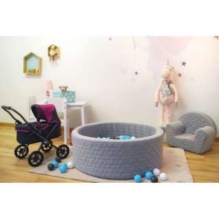 home24 Bällebad Soft Cosy Geo Grau