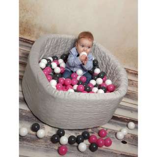 home24 Bällebad Soft Cosy Geo Grau