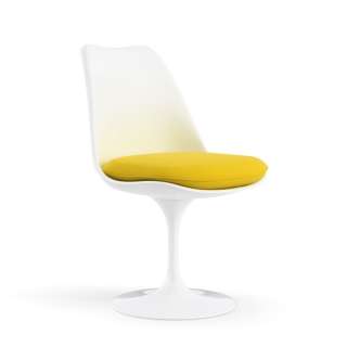 Knoll International - Saarinen Tulip Stuhl - Bezug Ultrasuede Ray - Gestell weiß - vollgepolstert - indoor