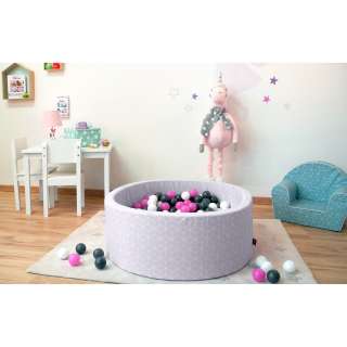home24 Bällebad Soft Geo Cube Grau
