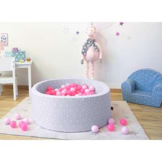 home24 Bällebad Soft Geo Cube Grau