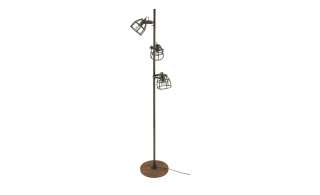 Stehleuchte, 3-flammig, schwarz/Holz ¦ holzfarben Lampen & Leuchten > Innenleuchten > Stehlampen - Höffner