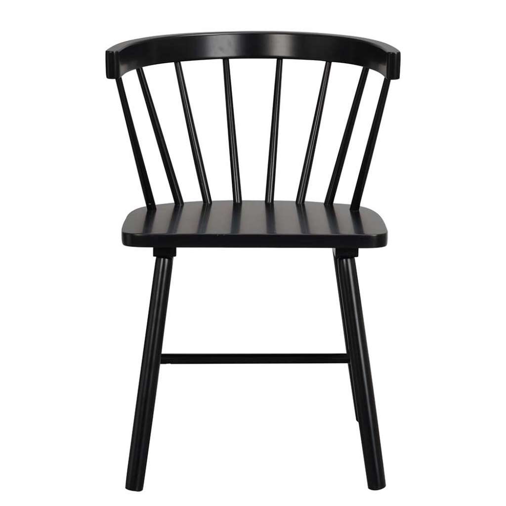 Schwarze Küchenstühle im Windsor Stil Massivholz (2er Set)