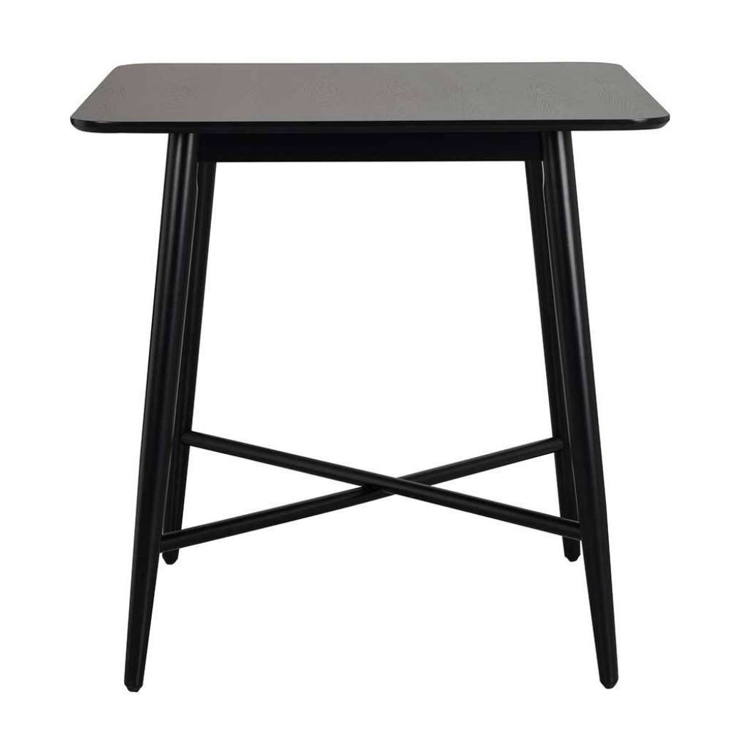 Hochtisch in Schwarz Vierfußgestell aus Echtholz
