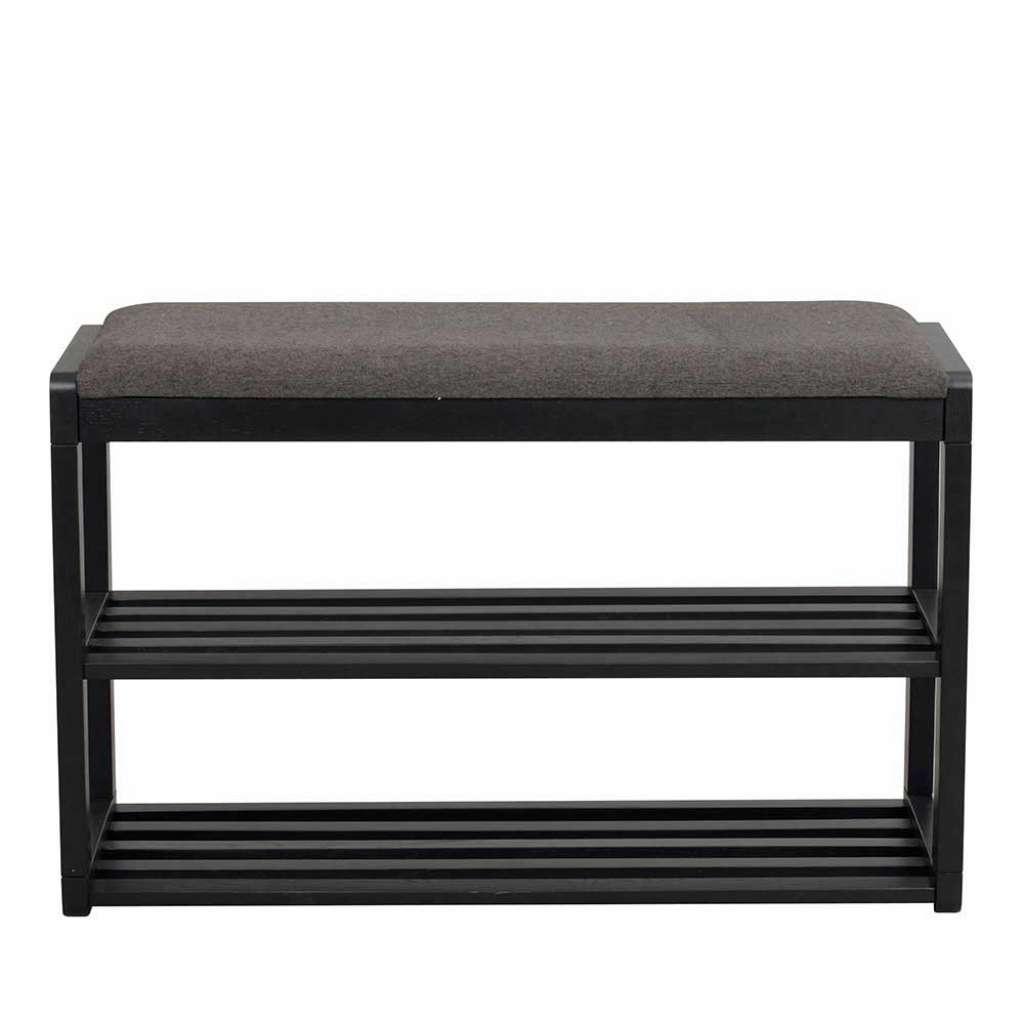 Garderobenbank Flur in Schwarz Ablagen für Schuhe