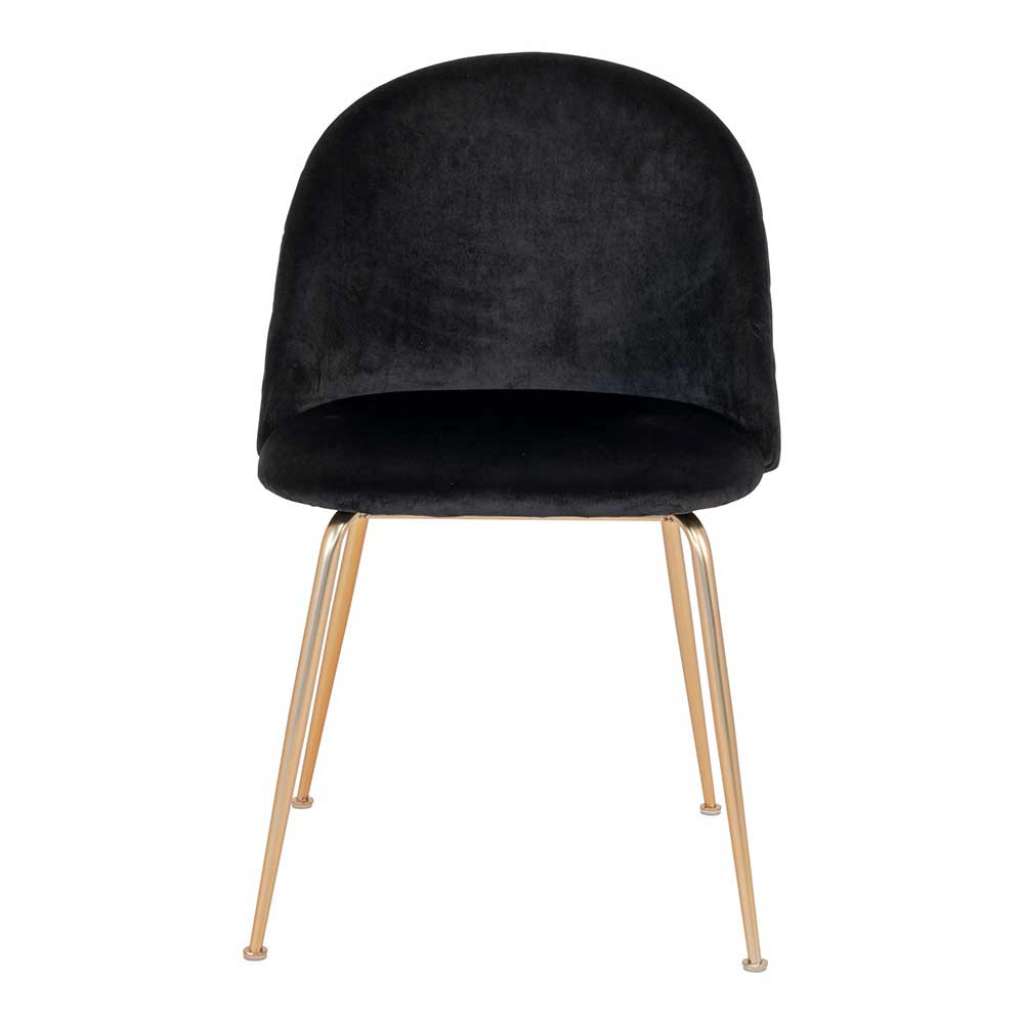 Esstisch Stühle elegant in Schwarz & Messing Retrostil (2er Set)