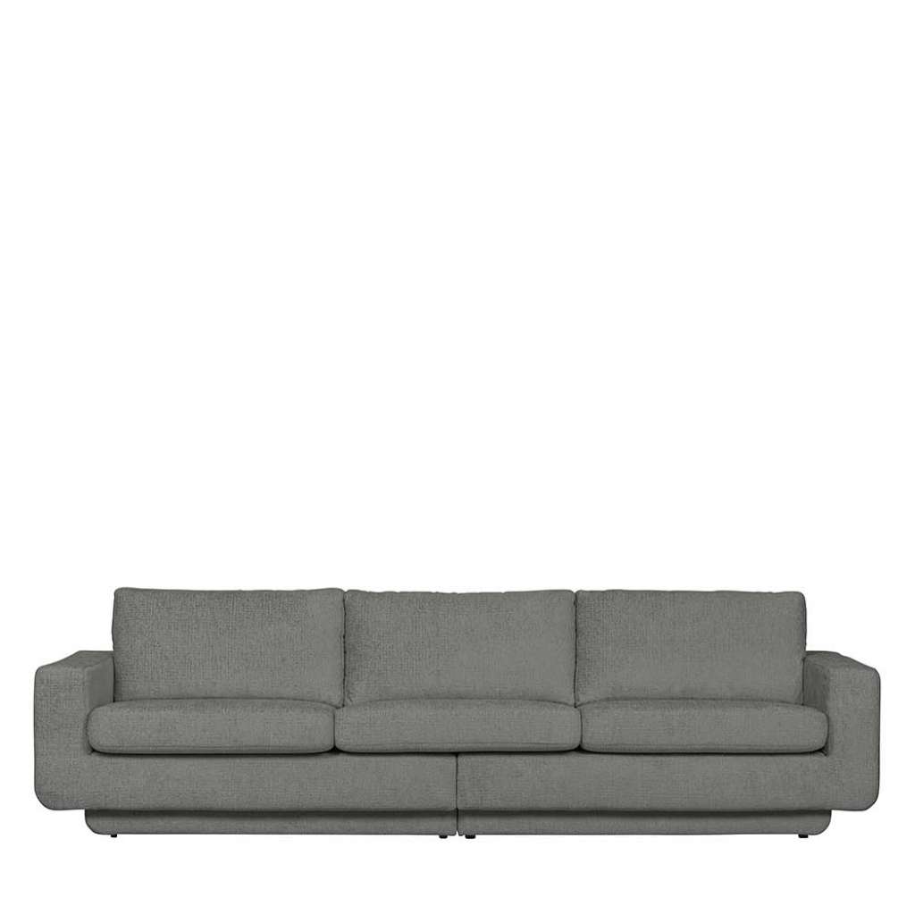 Retro Dreisitzer Couch in Graugrün Samt