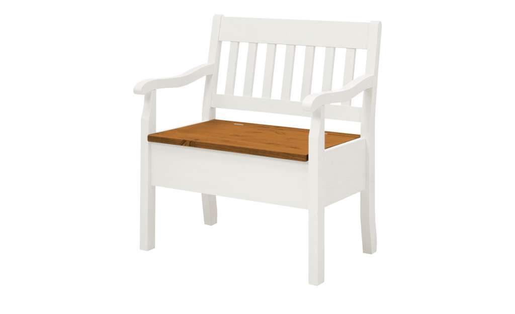 maison bleue Sitzbank mit Stauraum massiv  Bendix ¦ weiß Bänke > Holzbänke - Höffner