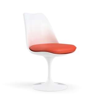 Knoll International - Saarinen Tulip Stuhl - Bezug Vinyl Caroot - Gestell weiß - Sitzkissen - indoor