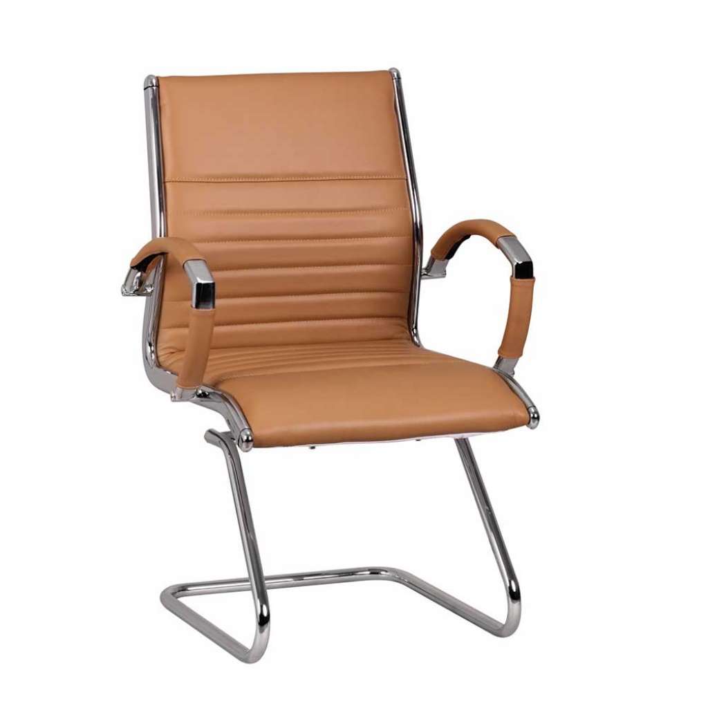 Freischwinger für Besprechungsraum Kunstleder Hellbraun