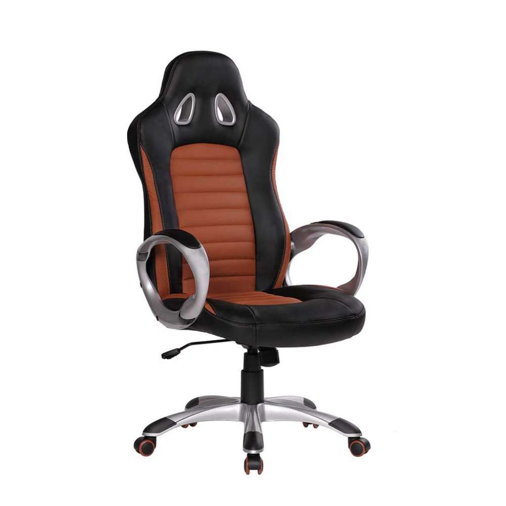 Gaming Stuhl mit Racer Lehne Braun und Schwarz