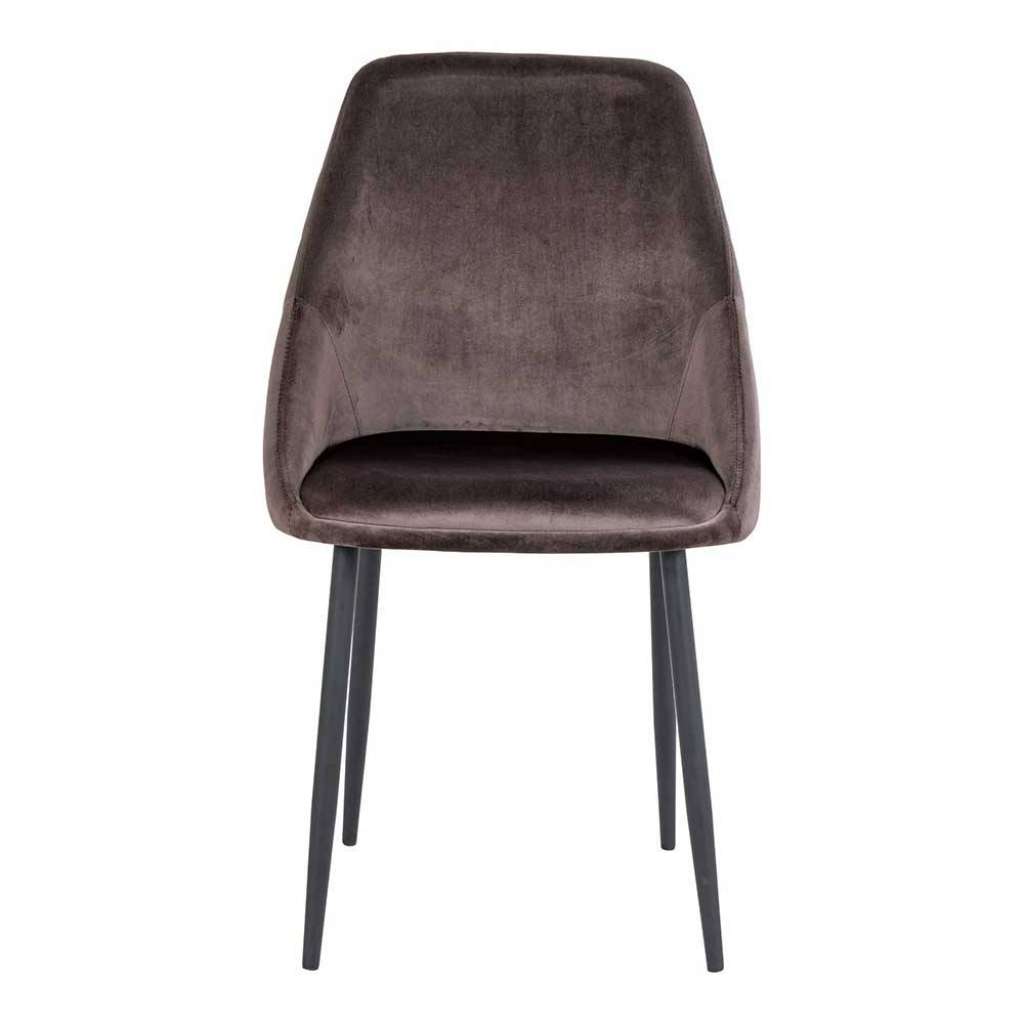 Stühle Esszimmer Samtbezug Taupe Gestell aus Metall (2er Set)