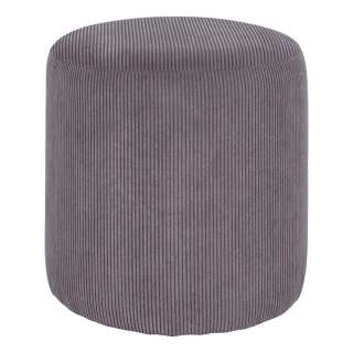 Cordbezug Pouf in runder Form Grau