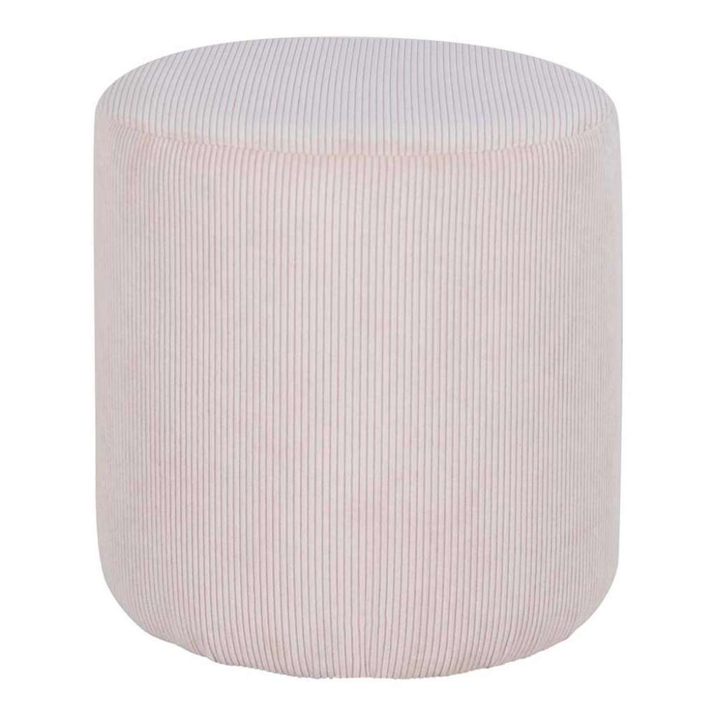 Cord Pouf in Beige runder Form