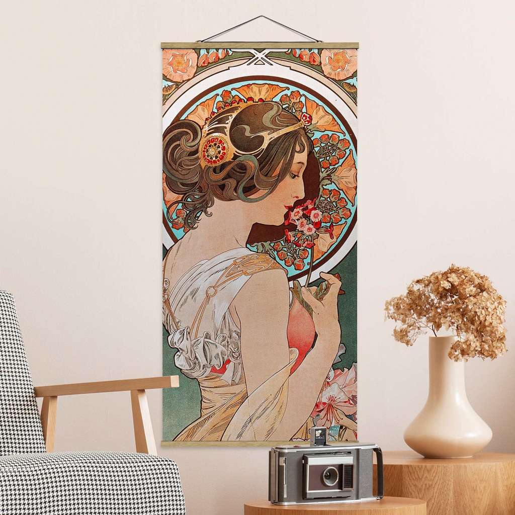 home24 Stoffbild Alfons Mucha Schüsselblume