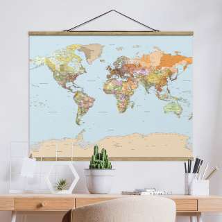 home24 Stoffbild Politische Weltkarte I