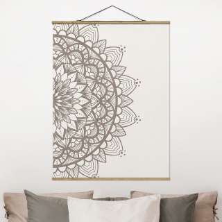 home24 Stoffbild Mandala Illustration Shabby