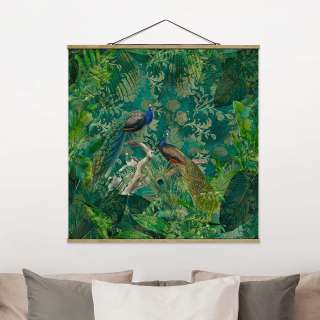 home24 Stoffbild Shabby Chic Edler Pfau II