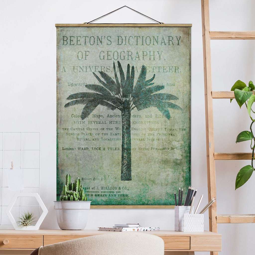 home24 Stoffbild  Vintage Collage Antike Palme
