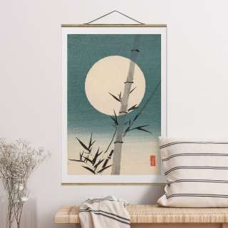 home24 Stoffbild Japanischer Bambus & Mond