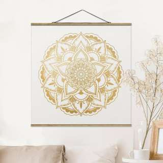 home24 Stoffbild Mandala Blume