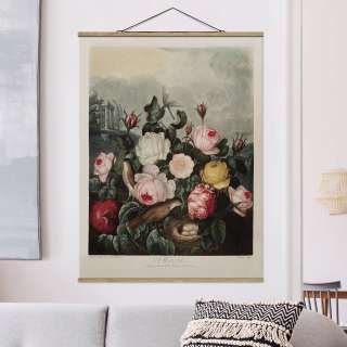 home24 Stoffbild Botanik Vintage  Rosen