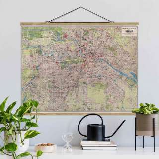 home24 Stoffbild Vintage Stadtplan Berlin